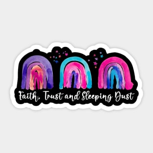 3 rainbow design with white font Sticker